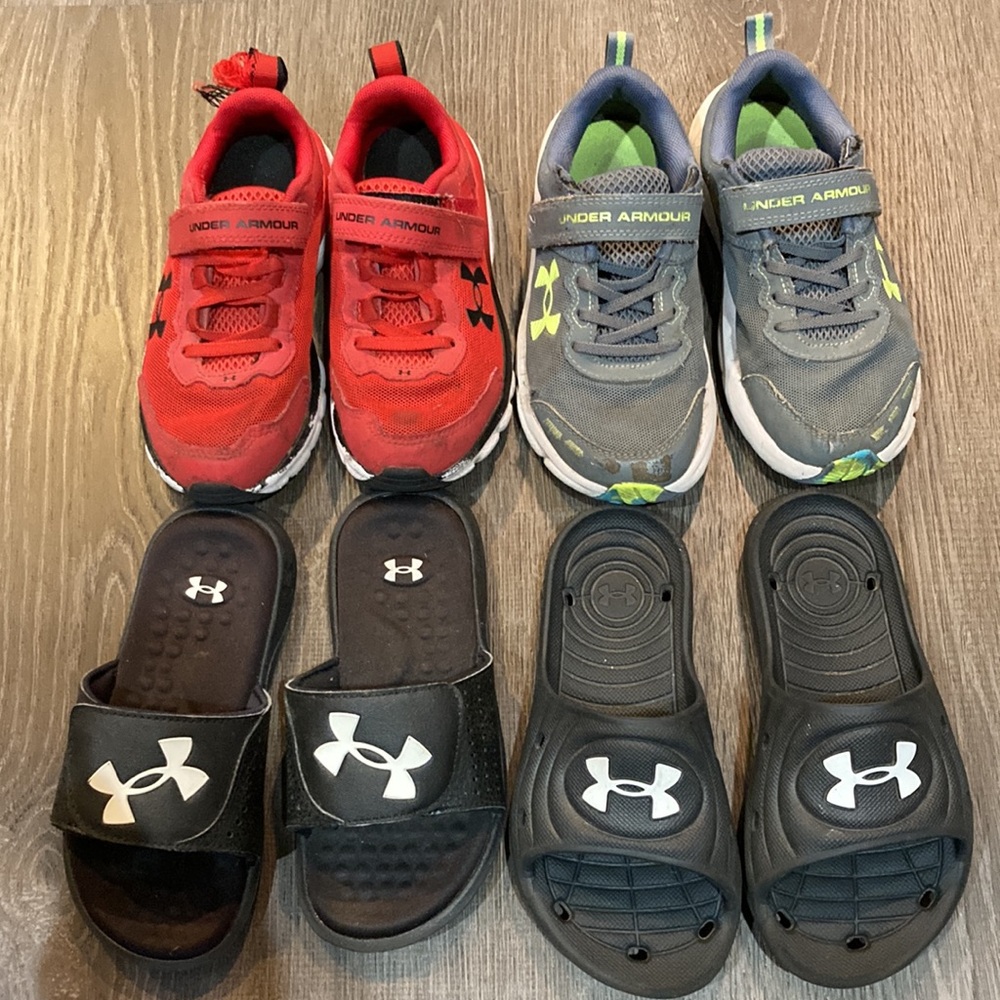 Under Armour Sneakers & Slides Bundle